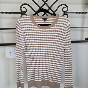 Talbots Brown and White Striped Sweater (Bronze Shimmer)